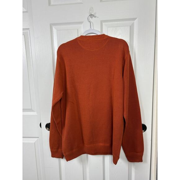 Eddie Bauer Orange Crewneck Cotton Sweater Men's Tall Large Pullover - Picture 2 of 5